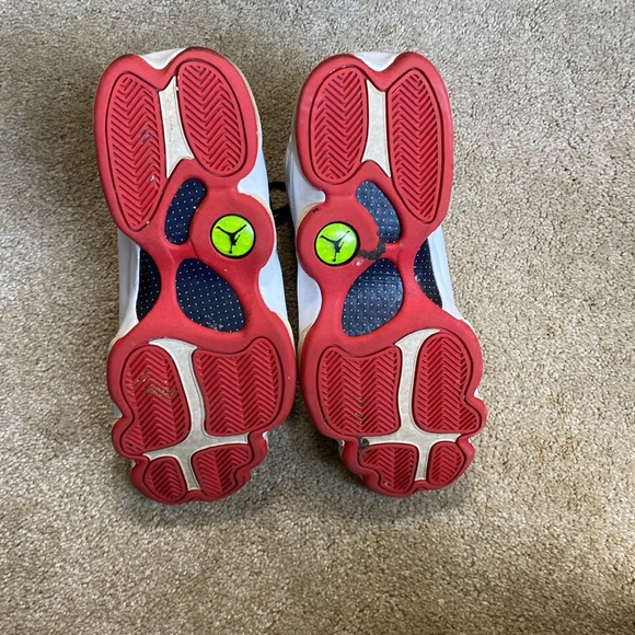 Jordans, White and Red with Black Laces - Picture 3 of 4